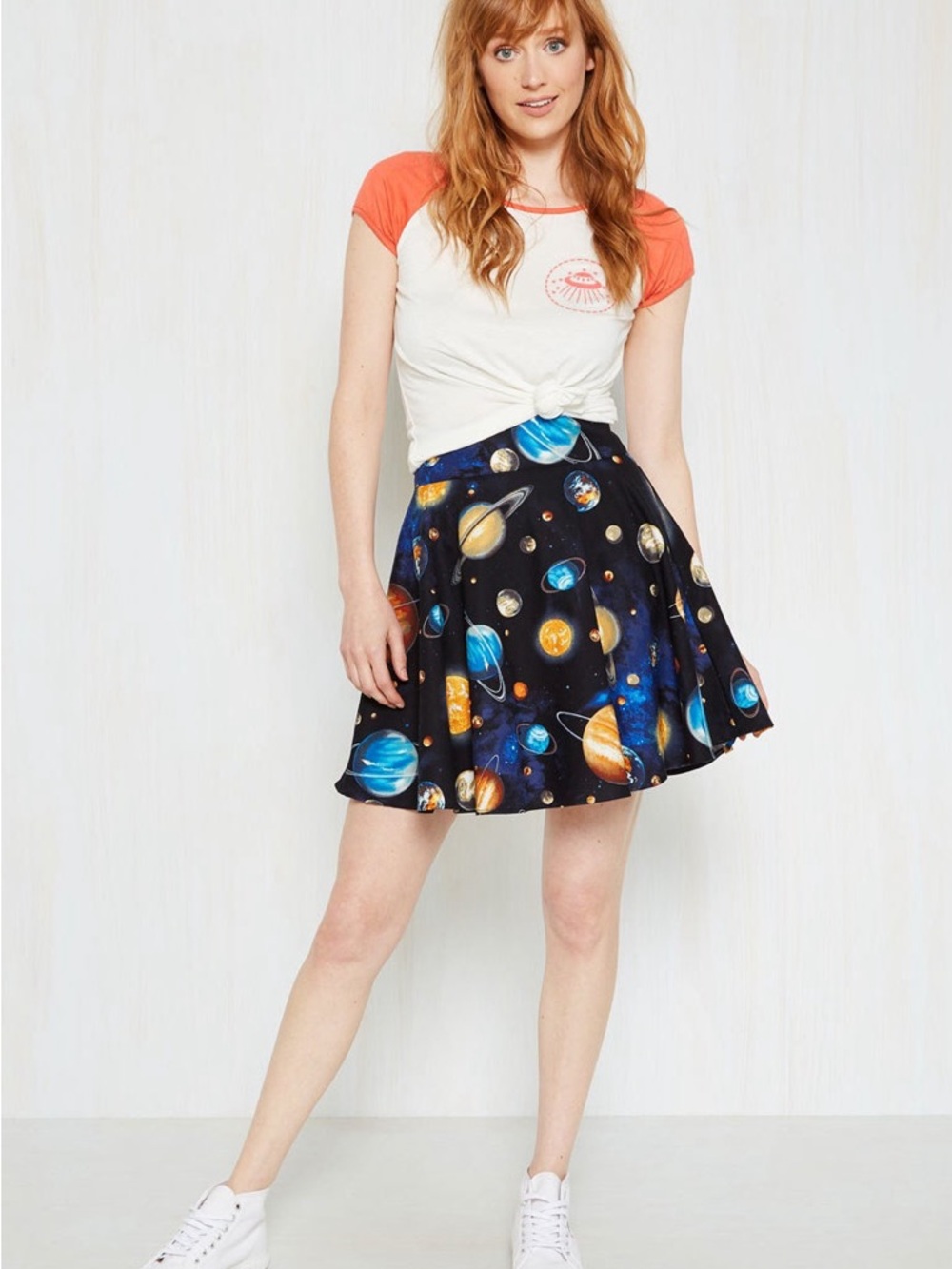 Retrolicious ModCloth Space Solar System Skater Skirt 2X